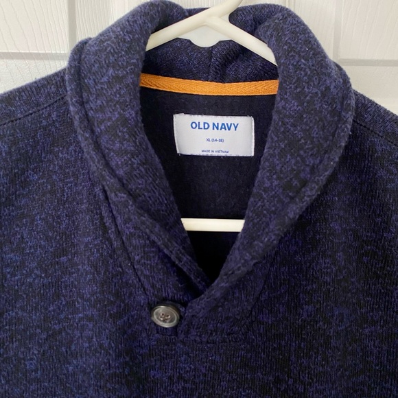 Boys Old Navy Sweater; Size XL (14/16); Navy Blue; Button Detail; Like New - Picture 3 of 5